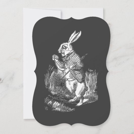 不思議の国の誕生会のカスタムのヴィンテージのアリス 招待状 (裏面)