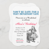 不思議の国の誕生会のカスタムのヴィンテージのアリス 招待状 (正面/裏面)