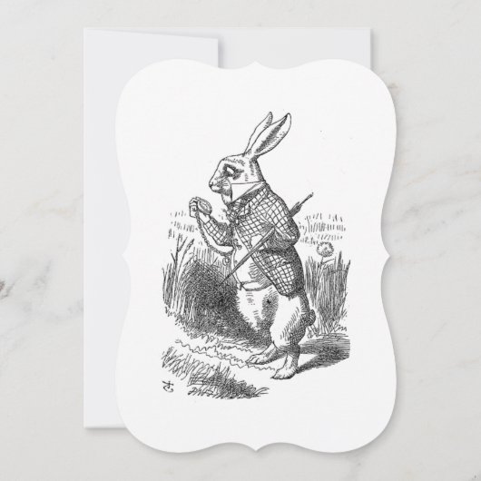 不思議の国の誕生会のカスタムのヴィンテージのアリス 招待状 (裏面)