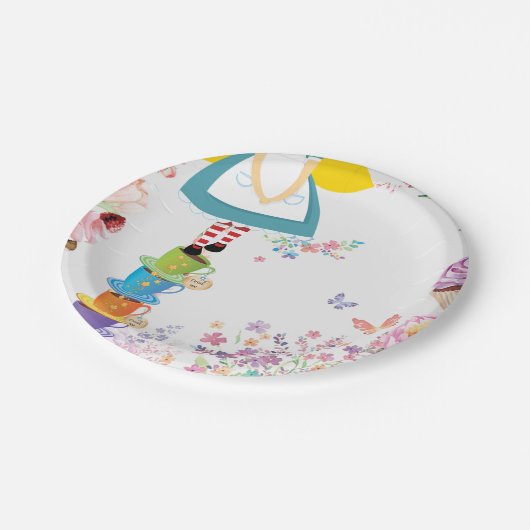 不思議の国の誕生会のプレートのアリス ペーパープレート (アングル)