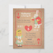 不思議の国の誕生会のヴィンテージアリス 招待状 (正面)