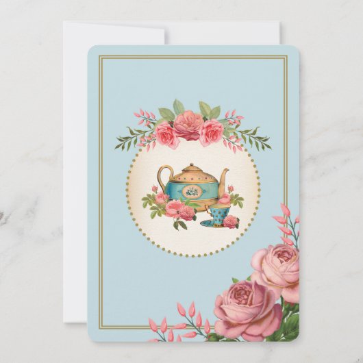 不思議の国の誕生日のお茶会のヴィンテージアリス 招待状 (裏面)