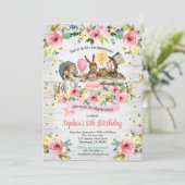 不思議の国の誕生日の招待フローラ 招待状 (スタンド正面)