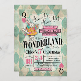 不思議の国の誕生日の招待状のアリス 招待状