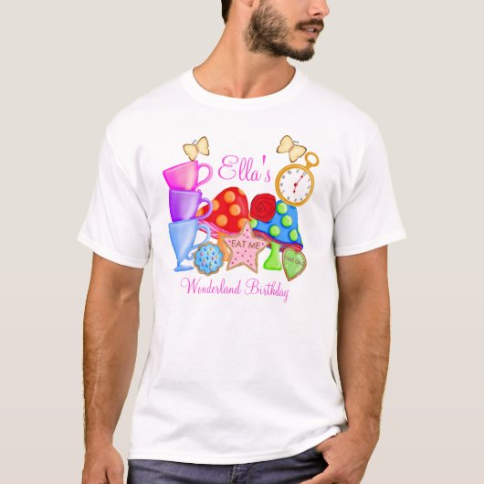 不思議の国の誕生日のTシャツ Tシャツ (正面)