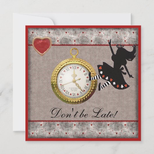 不思議の国の誕生日パーティーに遅れないで 招待状 (正面)