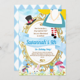 不思議の国の誕生日パーティーのアリス 招待状