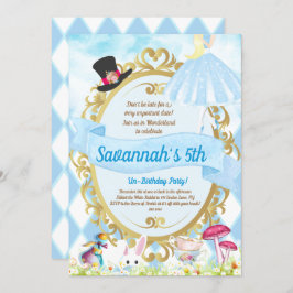 不思議の国の誕生日パーティーのアリス 招待状