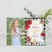 不思議の国の赤いアリス マッドハッターの誕生日ティーパーティー 招待状 (スタンド正面)