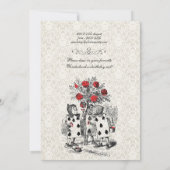 不思議の国の赤いハートのお茶会の誕生日のアリス 招待状 (裏面)