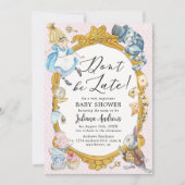 不思議の国の赤ちゃんお洒落のシャワーのアリス 招待状 (正面)