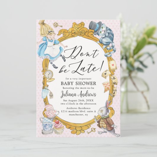 不思議の国の赤ちゃんお洒落のシャワーのアリス 招待状 (スタンド正面)