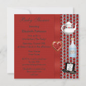 不思議の国の赤ちゃんのアリスが赤茶のパーティー 招待状 (裏面)