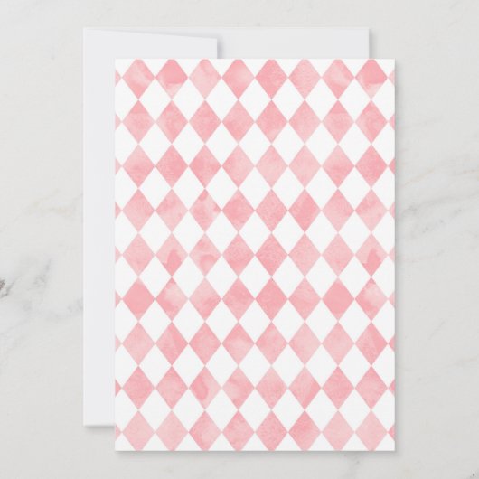 不思議の国の赤ちゃんシャワーのおとぎ話アリス 招待状 (裏面)