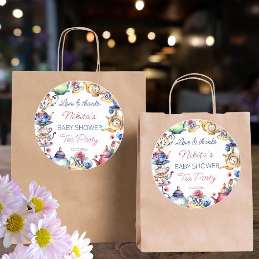 不思議の国の赤ちゃんシャワーのお茶パーティーの好意でアリス ラウンドシール