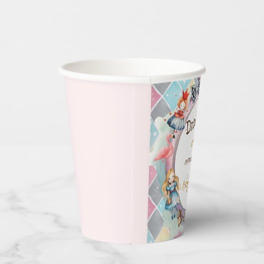 不思議の国の赤ちゃんシャワーのアリスが飲む 紙コップ (右)