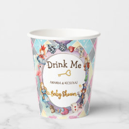 不思議の国の赤ちゃんシャワーのアリスが飲む 紙コップ