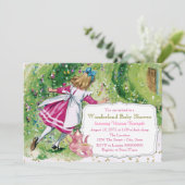 不思議の国の赤ちゃんシャワーのアリス 招待状 (スタンド正面)