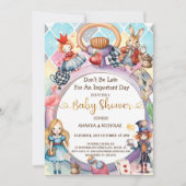 不思議の国の赤ちゃんシャワーのアリス 招待状 (正面)