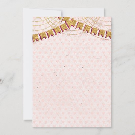 不思議の国の赤ちゃんシャワーのアリス 招待状 (裏面)