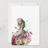 不思議の国の赤ちゃんシャワーのアリス 招待状 (裏面)