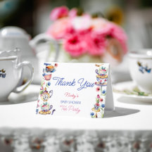 不思議の国の赤ちゃんシャワーサンキューカードのアリス