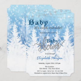 『不思議の国の赤ちゃん』冬の森のベビーシャワー 招待状
