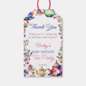 不思議の国の赤ん坊のシャワー感謝していのアリスにお願い ギフトタグ (正面)