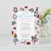 不思議の国の赤ん坊の千鳥格子のシャワーに 招待状 (スタンド正面)