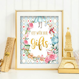 不思議の国の青いアリス贈り物のサインと一緒に ポスター