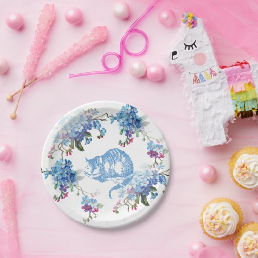 不思議の国の青いチェシャー猫の紙皿のアリス ペーパープレート (パーティー)