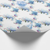 不思議の国の青い花の包装紙のアリス ラッピングペーパー (角)