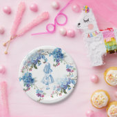 不思議の国の青い花の紙皿のアリス ペーパープレート (パーティー)