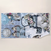 不思議の国の青エレガントい氷のアリス ビーチタオル (正面)