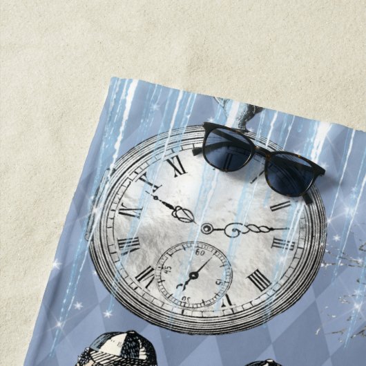 不思議の国の青エレガントい氷のアリス ビーチタオル (インサイチュ)