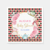 不思議の国の魔法のアリス赤ちゃんシャワーティーパーティー スタンダードカクテルナプキン (正面)