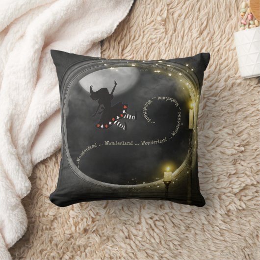 不思議の国の魔法のゴシック様式蝋燭のアリス クッション (ブランケット)
