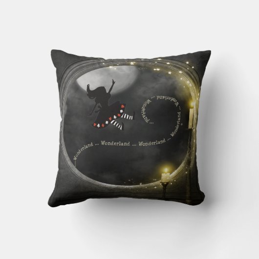 不思議の国の魔法のゴシック様式蝋燭のアリス クッション (裏面)