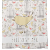 不思議の国の鳥およびおりのシャワー・カーテン シャワーカーテン (正面)