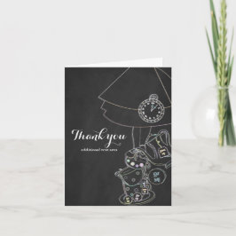 不思議の国の黒板のスケッチのアリスは感謝していしています サンキューカード