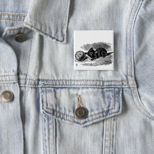 不思議の国の黒猫の本のスケッチのヴィンテージアリス 缶バッジ (インサイチュ)