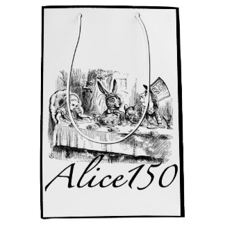 不思議の国の150th記念日のAlice150アリス ミディアムペーパーバッグ