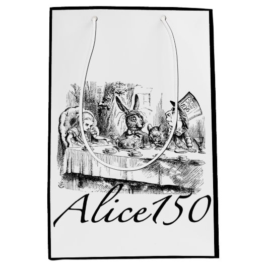 不思議の国の150th記念日のAlice150アリス ミディアムペーパーバッグ (正面)