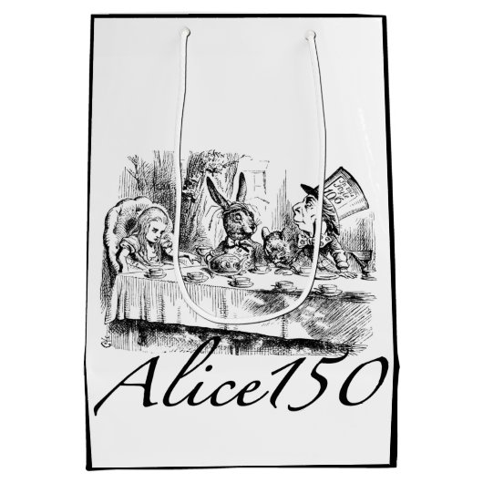 不思議の国の150th記念日のAlice150アリス ミディアムペーパーバッグ (裏面)