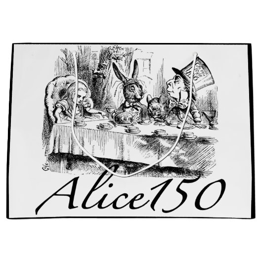 不思議の国の150th記念日のAlice150アリス ラージペーパーバッグ (正面)