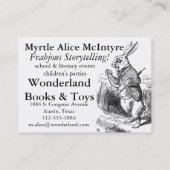 不思議の国の150th記念日のAlice150アリス 名刺 (裏面)