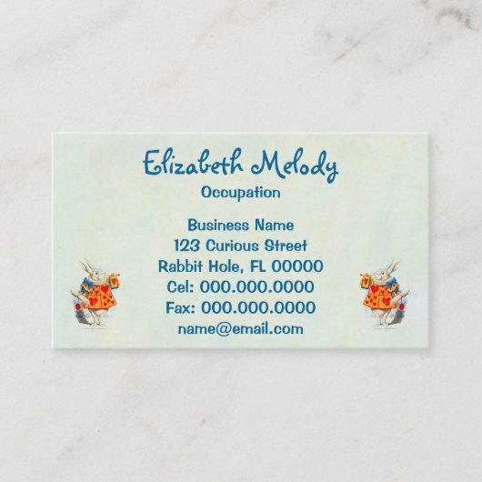 不思議の国の~の名刺のアリスのウサギ 名刺 (正面)