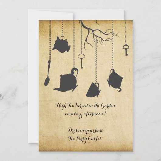 不思議の国のUnbirthdayの誕生日のお茶会のアリス 招待状 (裏面)