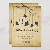 不思議の国のUnbirthdayの誕生日のお茶会のアリス 招待状 (正面/裏面)