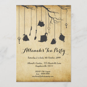 不思議の国のUnbirthdayの誕生日のお茶会のアリス 招待状